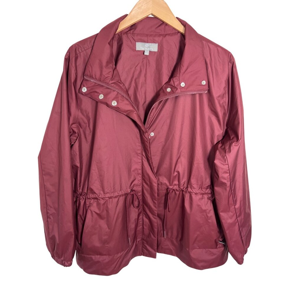 T by Talbots burgundy windbreaker XL jacket